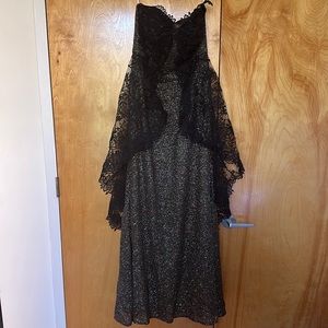 Multicolor Glitter Black Lace Evening Gown